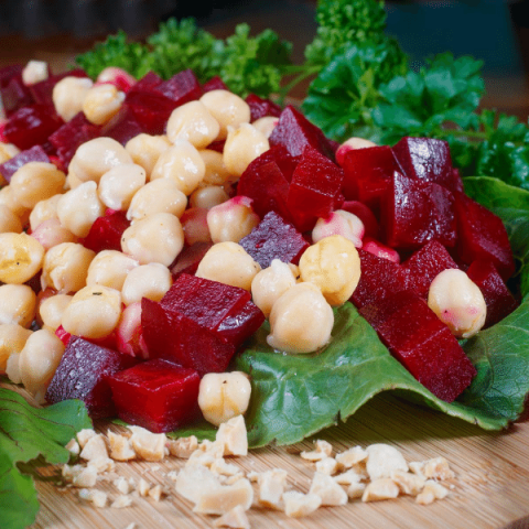 beet and chickpea salad
