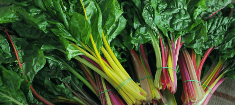 bunches of Swiss chard